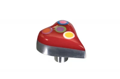 Ручка-кнопка, отделка алюминий полированный + смола