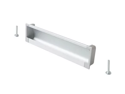 Врезная ручка 160мм, алюминий/серебро