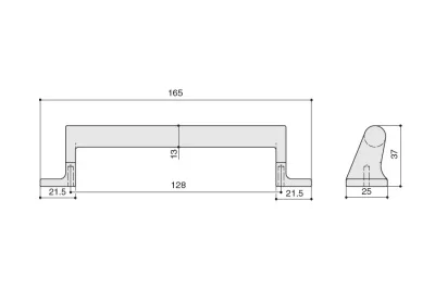 Ручка-скоба 128мм, отделка железо античное