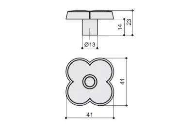 Ручка-кнопка “Цветок розовый”