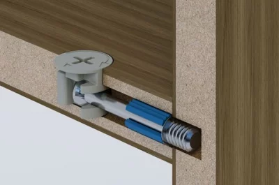 Эксцентрик пластиковый для 16 мм ДСП, отделка серая (за 100 штук)