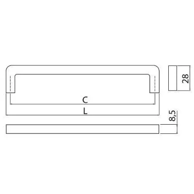 GTV: Ручка мебельная BAGIO C=128 мм, хром UZ-BAGIO-128-01