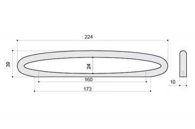 Ручка-скоба 160 мм, отделка сталь шлифованная