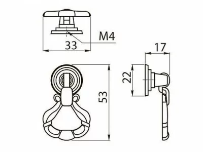 Ручка мебельная KT-1147, старое золото GTV KT-WP1147-04