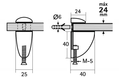 Менсолодержатель пеликан, отделка никель, малый, комплект 2 шт