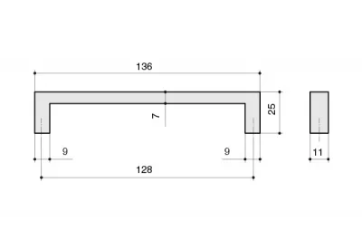 Ручка-скоба 128мм, отделка хром глянец