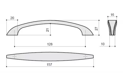 Ручка-скоба 128мм, отделка никель матовый