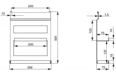 Полка для специй 2-х-уровневая, 256х75х320мм, отделка черный бархат (матовый)