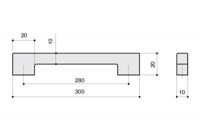 Ручка-скоба 280мм, отделка сталь шлифованная