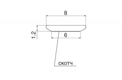 Профиль светящийся самоклеящийся, L=2500 мм, отделка люминофор