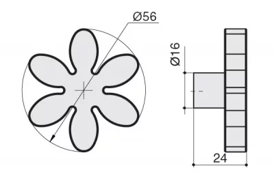 Ручка-кнопка, отделка фиолетовая
