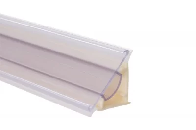 Бортик треугольный L=4000, под кромку H.34, ПВХ отделка 01 транспарент