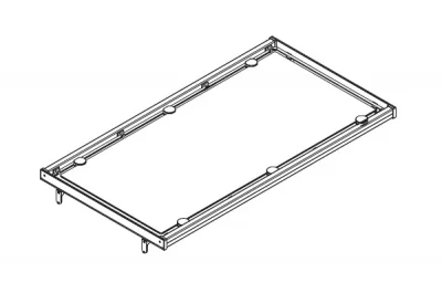 Полка в базу 900 с алюминиевой рамкой под стекло