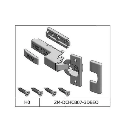 GTV: Петля SOLID PRO внутренняя самозакрывающаяся, регулировка в 3 плоскостях, прямая планка CLIPON, черн: ZM-DCHCB07-3DBEO-20
