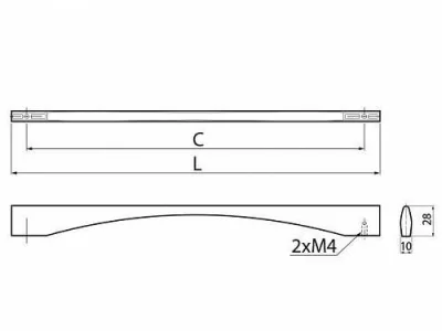 Ручка мебельная PRATO 160 мм, инокс GTV UZ-PRATO-160-06