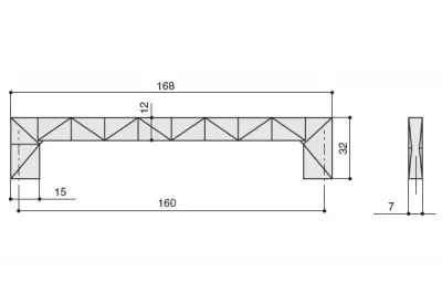 Ручка-скоба 160 мм, отделка сталь шлифованная
