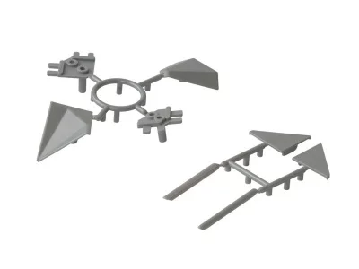 Комплект соединителей треугольного пристеночного бортика ALPHALUX(6частей), пластик, серый
