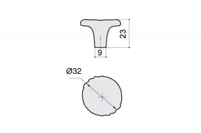 Ручка-кнопка, отделка бронза металлик