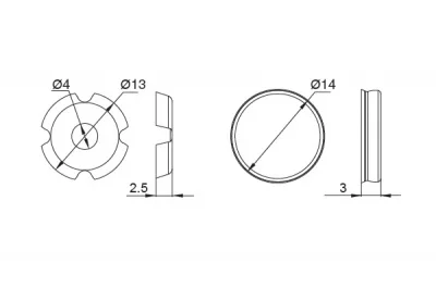 Заглушка декоративная для винта крепления ручки, отделка бронза античная Заглушка декоративная для винта крепления ручки, отделка бронза античная