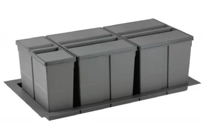 9XL Система хранения в базу 900, H.277мм (ведра: 1х11л,2х26л), отделка орион серый