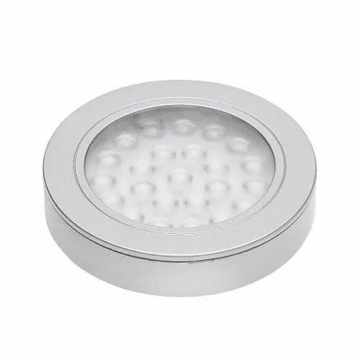 GTV: Светильник LED врезной с кольцом Vasco, 12V DC, 24 SMD3528, 200см провод с miniAMP (2 метиза, скоч 3M) алюминий, холодный белый LD-VA24ZB-53