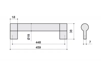 Ручка-скоба 448мм, отделка никель матовый