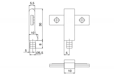 Держатель центральный, отделка хром глянец