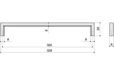 Ручка-скоба 320мм, отделка золото матовое