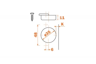 Петля 94" накладная (толщина фасада 19-35 мм)