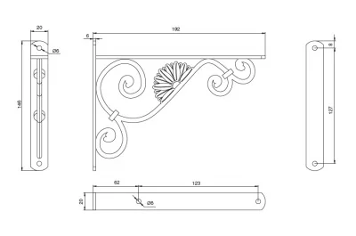 Менсолодержатель Barocco B, отделка золото арт, большой