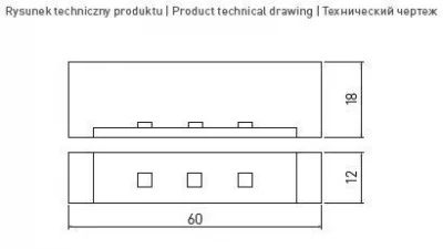 GTV: Клипса пластиковая осветительная к стеклянным полкам 8мм, DC 12V, 3 SMD LED, 0,25W, 2м провод, теплый белый LD-KLPCB-00N