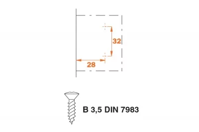 Ответная планка Н12 под шуруп, Т-образная
