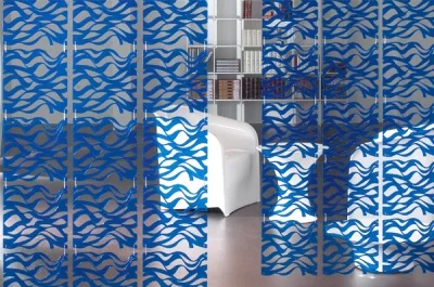 Комплект декоративных панелей ONDA 254х254мм (6 штук), отделка голубая