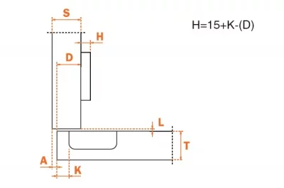 Петля 110" накладная с обратной пружиной