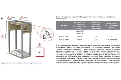 Подвеска полок на саморезах под крышечку, правая