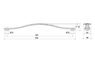 Ручка-скоба 320мм, отделка бронза "Орваль"