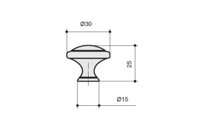 Ручка-кнопка, отделка бронза темная Ручка-кнопка, отделка бронза темная