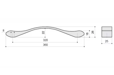 Ручка-скоба 320мм, отделка хром матовый