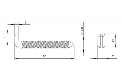 Крюк-шуруп h.12 мм, отделка цинк