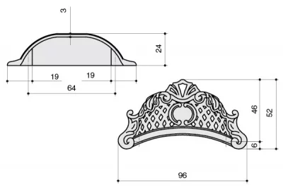 Ручка-скоба 64мм, отделка бронза &quot;Валенсия&quot;