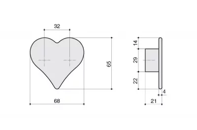 Ручка-кнопка 32 мм, отделка розовая