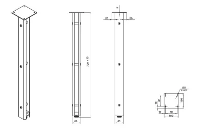 Нога для стола Бруклин, h.720, отделка черный бархат (матовый)+белый