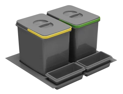 GTV: КОМПЛЕКТ ВЕДЕР MULTINO 800 2X15L+2X7, АНТРАЦИТ: PB-91644100B5V-A