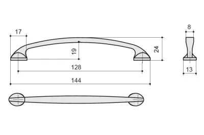 Ручка-скоба 128мм, хром глянец