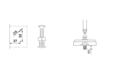 Петля мебельная, комплект из 2-х штук