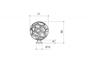 Ручка-кнопка, отделка золото + горный хрусталь