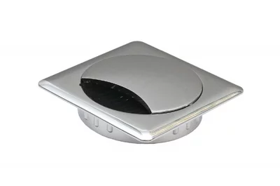 Заглушка кабель-канал, 70x70, d.60, отделка хром глянец