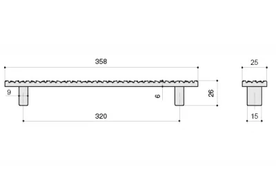 Ручка-скоба 320мм, отделка серебро