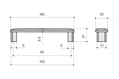 Ручка-скоба 96мм, отделка старая бронза