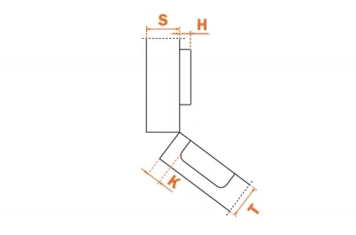 Петля 45" угловая с доводчиком
